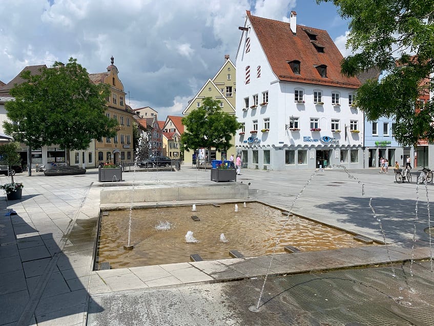 Schrannenplatz mit Wasserspiel