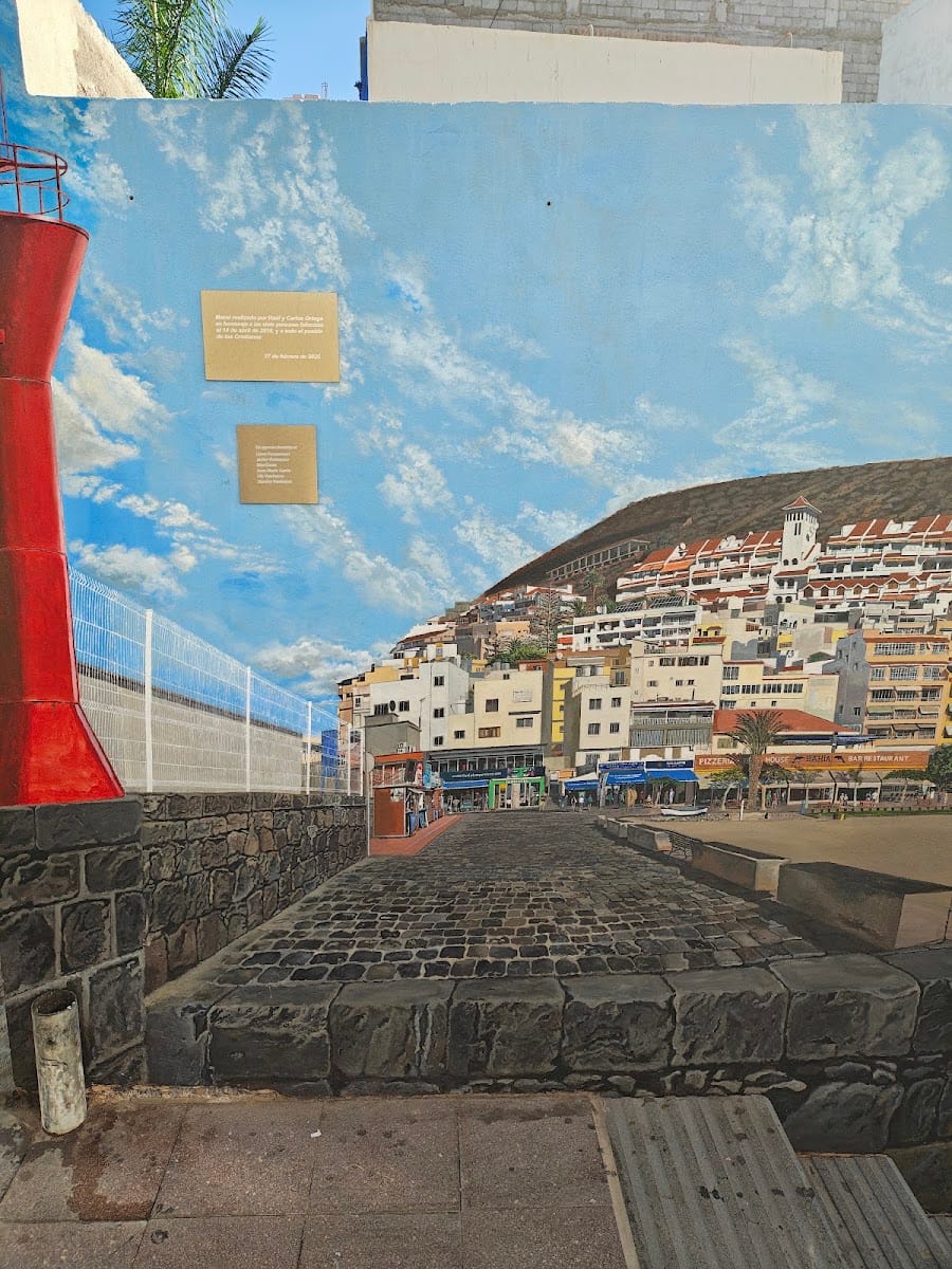 Painted a realistic view Los cristianos