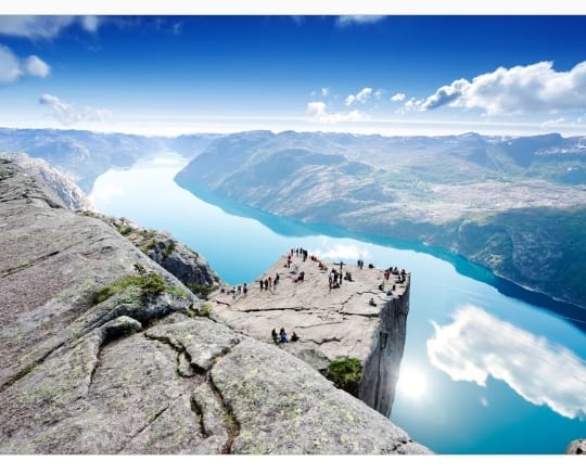 Climb the cliff face from Mission: Impossible — the actual Norwegian fjord