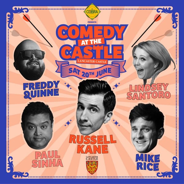 Russell Kane headlines Comedy at the Castle in Lancaster