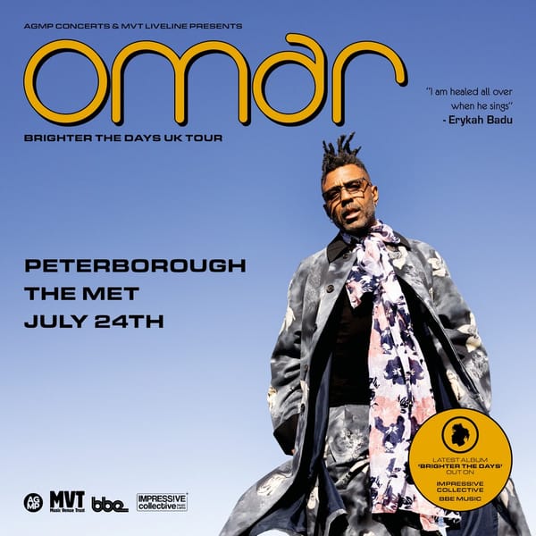OMAR brings soul-funk royalty to The Met Lounge, Peterborough