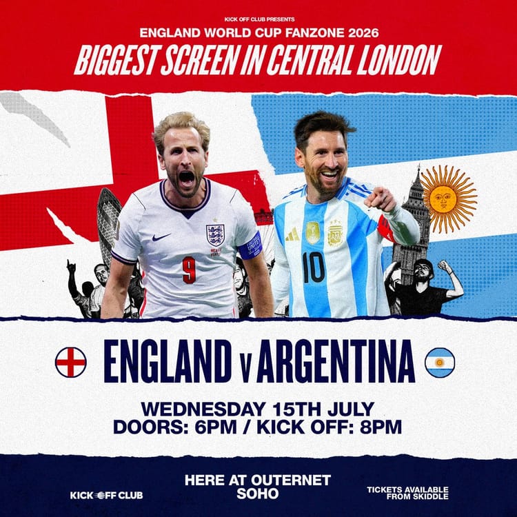 England vs Argentina semi-final at HERE At Outernet, Soho