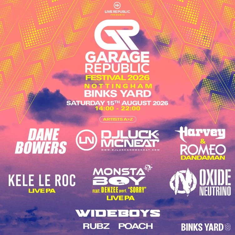 Garage Republic Outdoor Festival returns to Nottingham this August